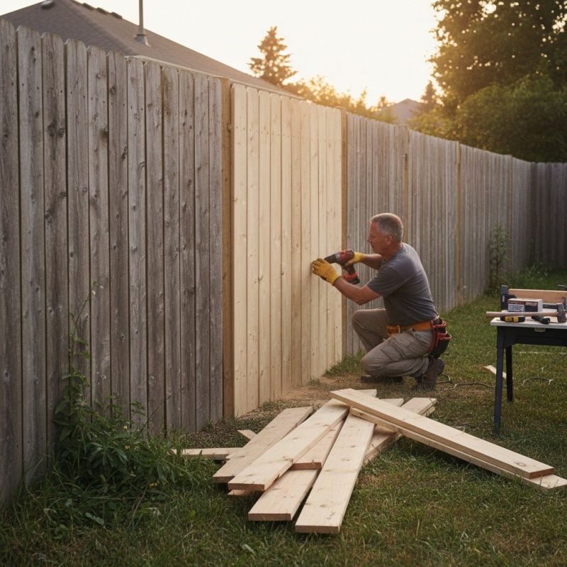 Wood Fence Repair detail